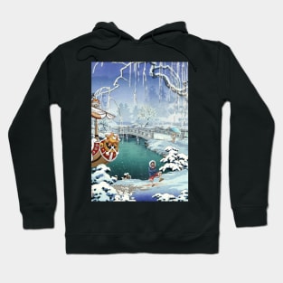 Snow in Kyoto anime Ukiyo-e vintage japanese art Hoodie